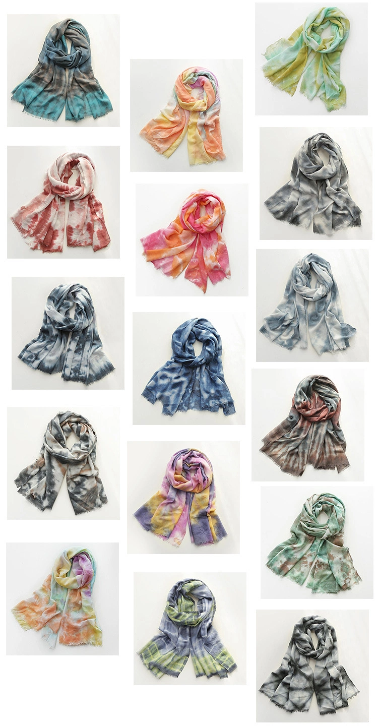 Fashion Tie-Dye Chiffon Hijab Scarf Women Muslim Scarves