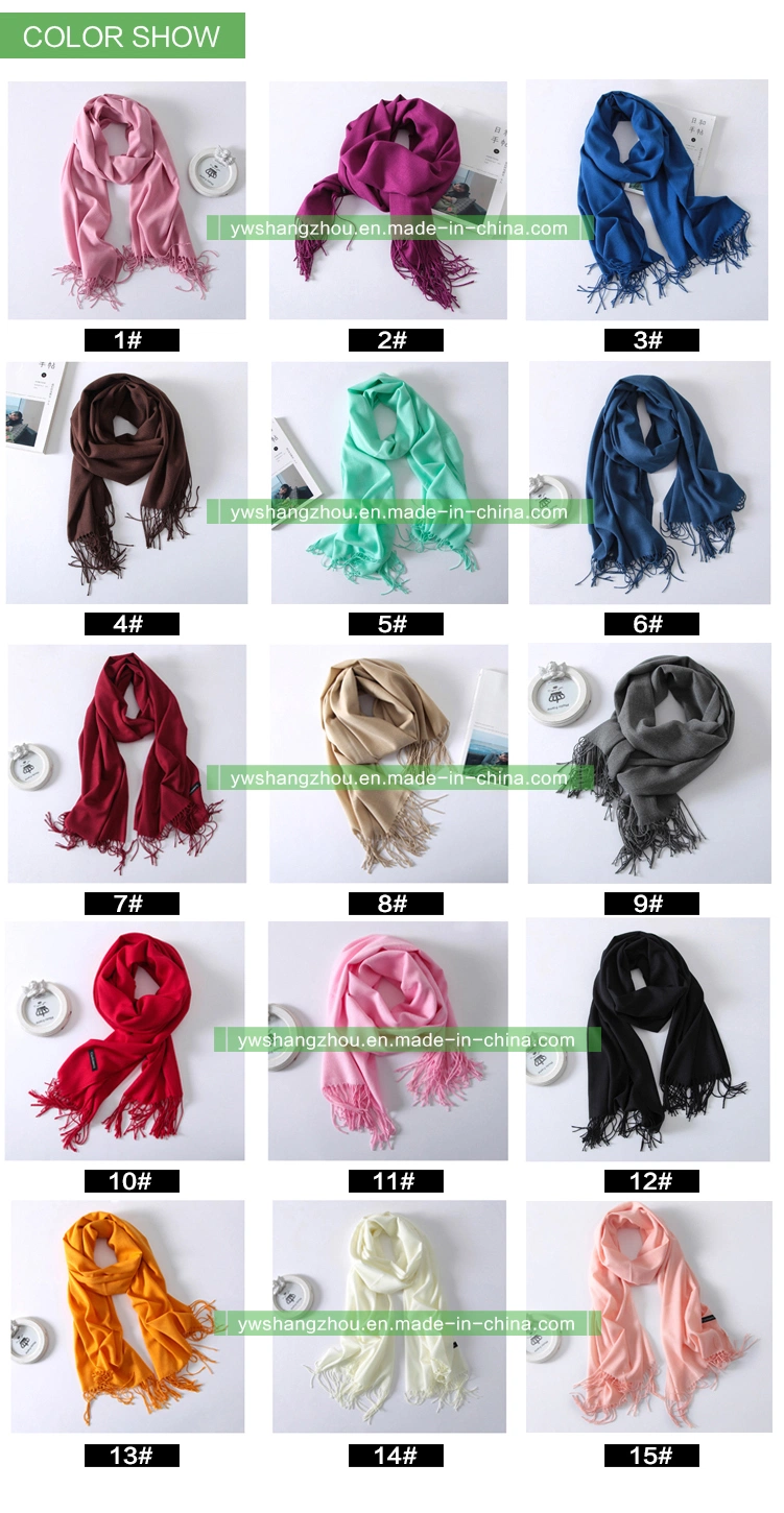 Hot Sell Soft Cashmere Shawl Lady Fashion Long Plain Hijab Scarf Wholesale