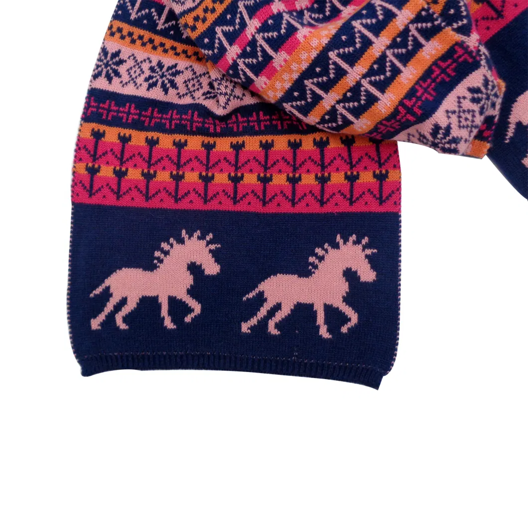Custom Classic Design Autumn Winter Warm Knitted Christmas Scarf