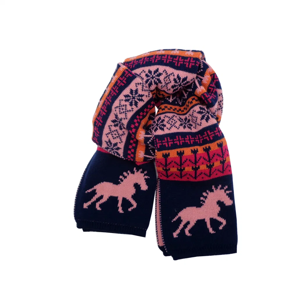 Custom Classic Design Autumn Winter Warm Knitted Christmas Scarf
