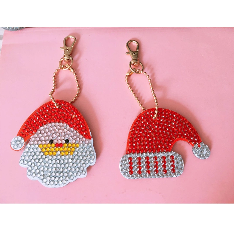 Christmas Series Bright Diamond Keychain 5 Types Key Chain Material Bag Backpack Chain
