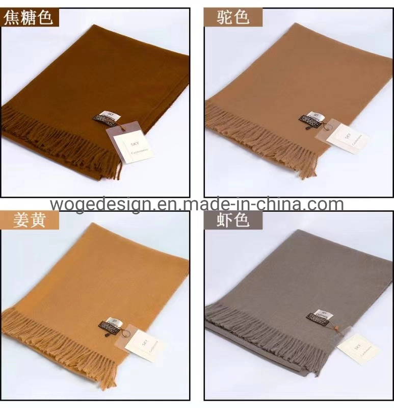 Fashion Wholesale Hot Sold High Quality Long Twill Solid Unisex Lady Shawl Viscose Polyester Winter Cashmere Scarf