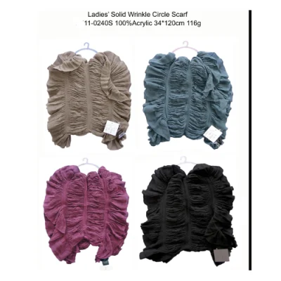 Lady Winter Fashion Acrylic Knit Wrikle Circle Scarf Snood